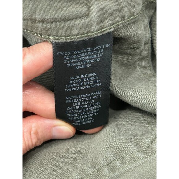 Jones New York Straight Leg Mid Rise Chino Pants Olive Green Sz 12 Utility - Picture 9 of 12